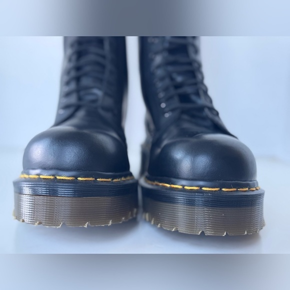 vintage 90s Dr Martens 14 eyelet steel toe platform combat boots england *flaws - Picture 4 of 16